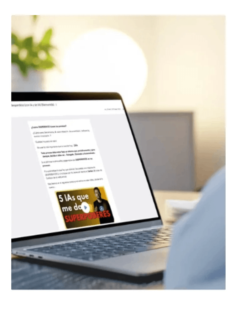 Newsletter displayed on laptop screen