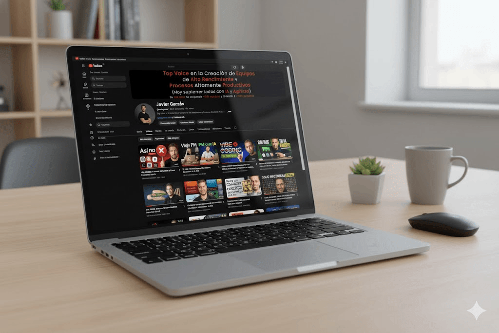 YouTube channel displayed on laptop screen