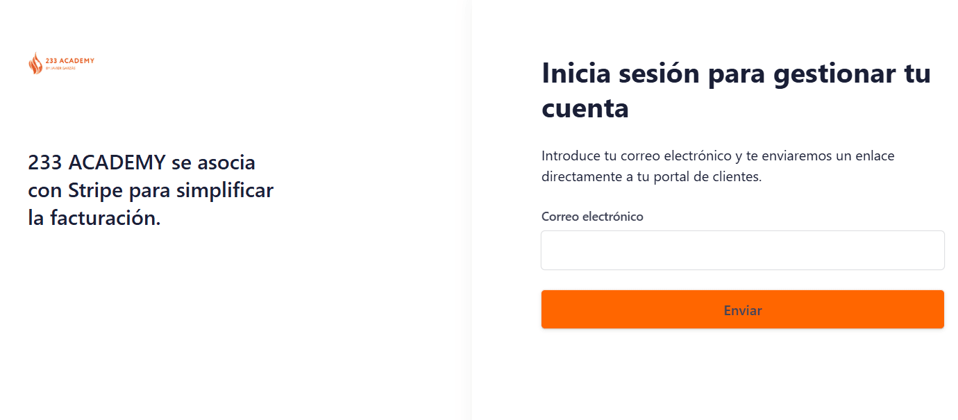 Inicia sesión en el portal: escribe tu email