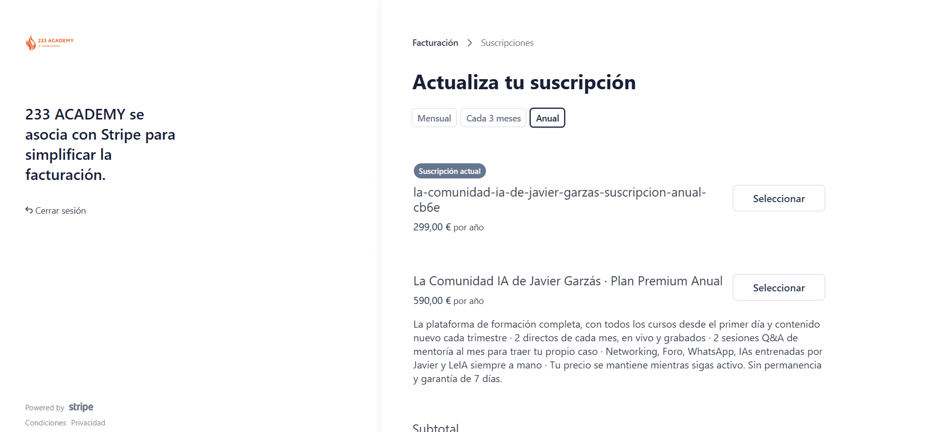 Actualiza tu suscripción: modalidades Premium